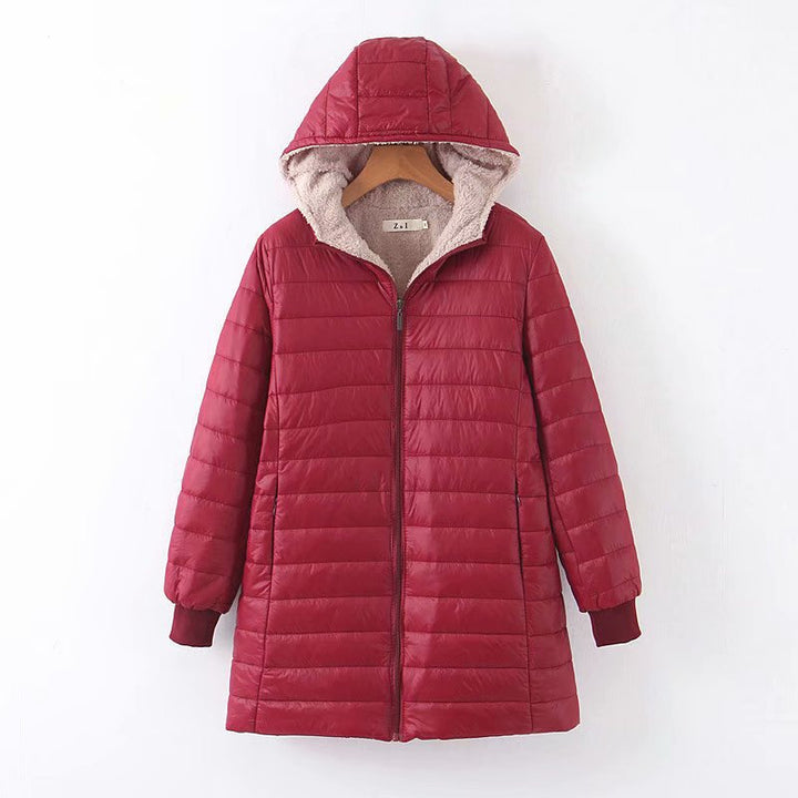 Damen Gefütterte Steppjacke mit Kapuze und Teddyfutter Drune