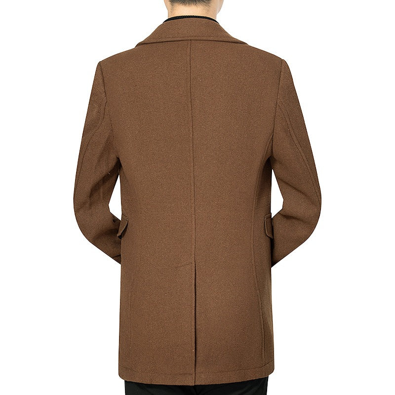 Herren Mantel mittellang aus Wollmix mit schlanker Silhouette, verdeckter Reißverschlussleiste und Pattentaschen Drune
