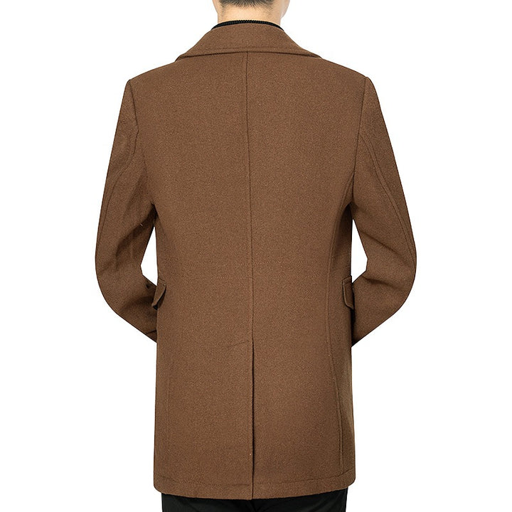 Herren Mantel mittellang aus Wollmix mit schlanker Silhouette, verdeckter Reißverschlussleiste und Pattentaschen Drune