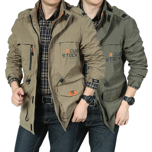 Herren Multifunktionale Outdoor-Jacke mit verstellbarem Kapuzendesign Drune