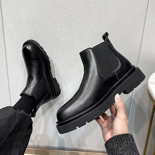Herren-Chelsea-Stiefel, Leder, britischer Stil