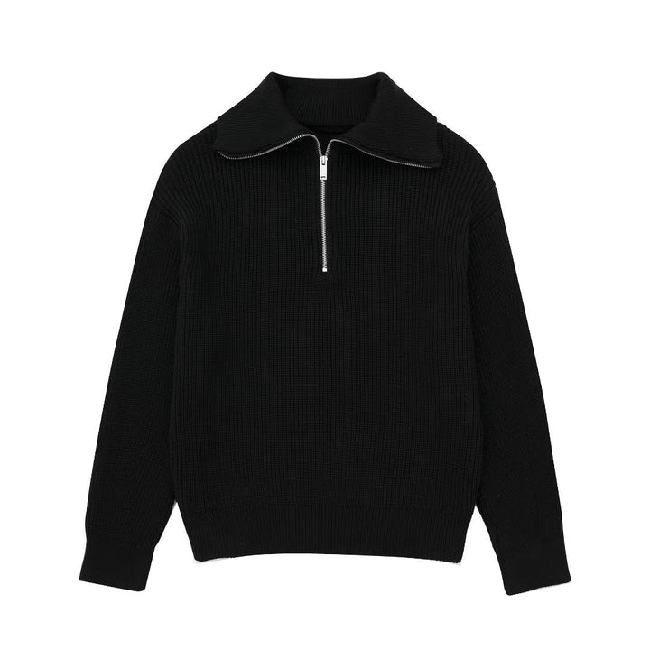 Drune | All Match Wollpullover Mit Offenem Kragen