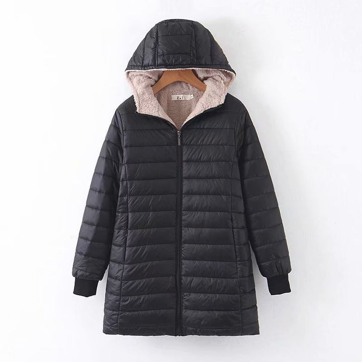 Damen Gefütterte Steppjacke mit Kapuze und Teddyfutter Drune
