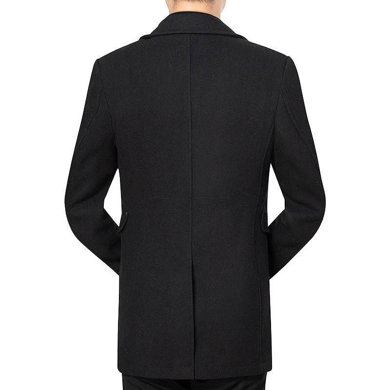 Herren Mantel mittellang aus Wollmix mit schlanker Silhouette, verdeckter Reißverschlussleiste und Pattentaschen Drune