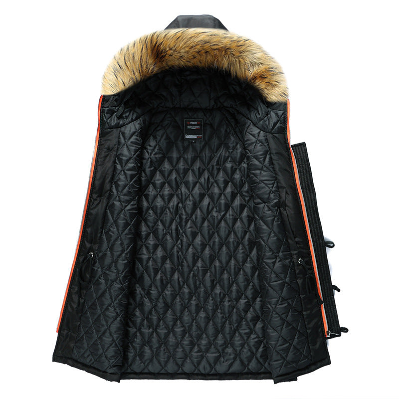 Herren Winterparka mit abnehmbarer Kapuze und Kunstfellbesatz Drune