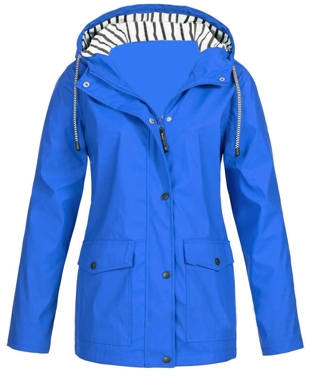 Damen nan wasserdichter Parka mit Kapuze, Kordelzug und aufgesetzten Taschen Drune