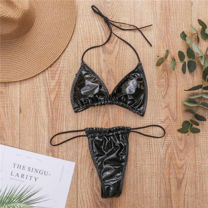 Damen Triangel-Bikini mit seidigem Finish und verstellbaren Trägern Drune