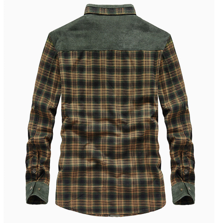 Herren Gemusterte Flanelljacke mit Fleece Futter Drune