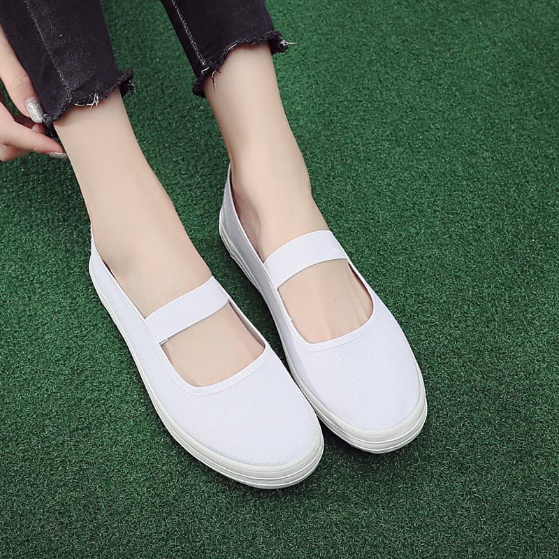 Damen bequeme Slip-On Sneakers mit elastischen Riemen Drune