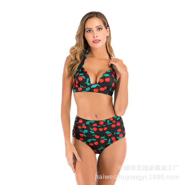 Damen Bandeau-Bikini mit stilvollen Streifen und verstellbaren Trägern Drune