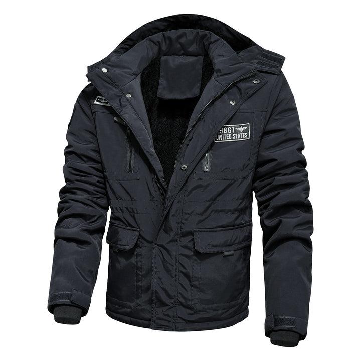 Herren Winterparka mit abnehmbarer Kapuze und Kunstfellbesatz Drune