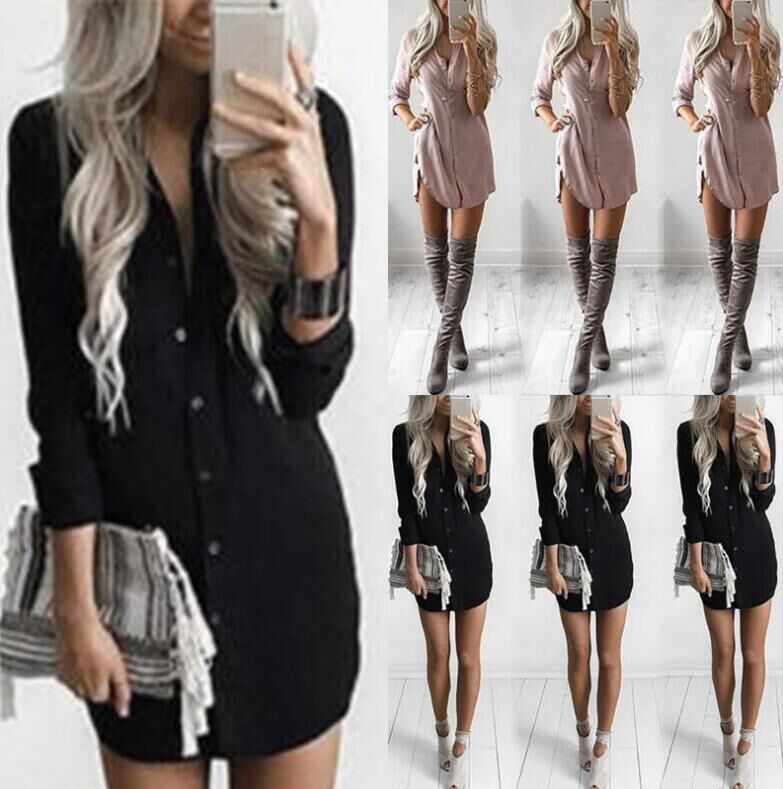 Damen Kurz-Shirtkleid mit Rundsaum, seitlichen Schlitzen und lässiger Tunika-Silhouette Drune