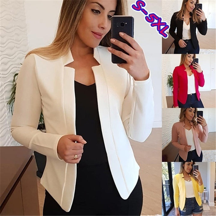 Damen Taillierter Business-Blazer mit minimalistischem Stehkragen Drune