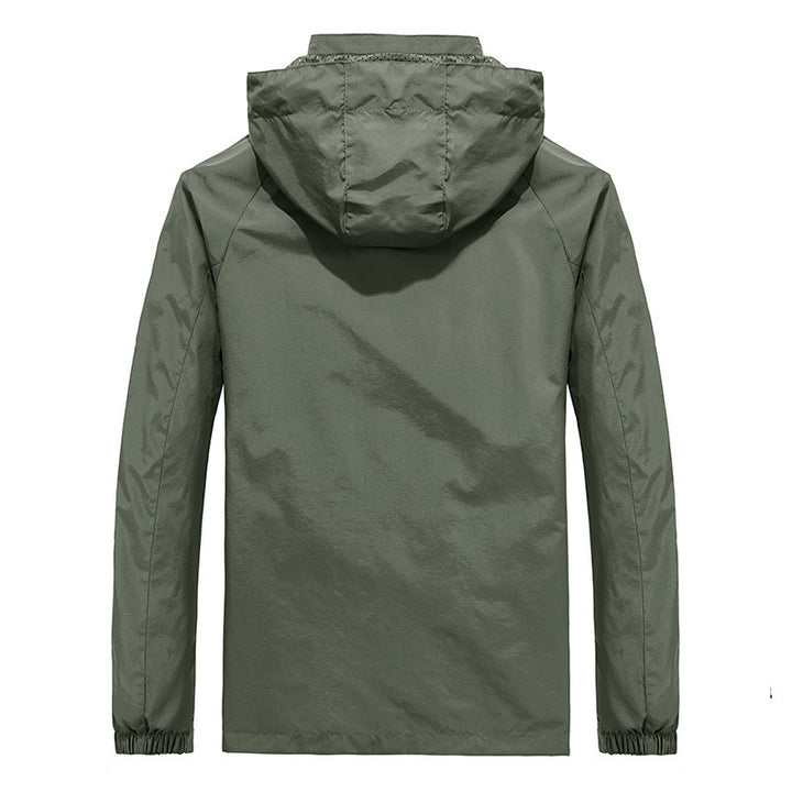Herren Ultraleichte Wind- und Wasserabweisende Outdoorjacke mit verstaubarer Kapuze und atmungsaktivem Mesh‑Futter Drune