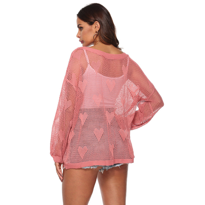 Damen luftiger Netzpullover Drune