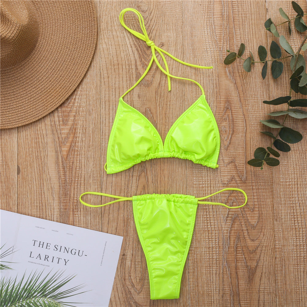 Damen Triangel-Bikini mit seidigem Finish und verstellbaren Trägern Drune