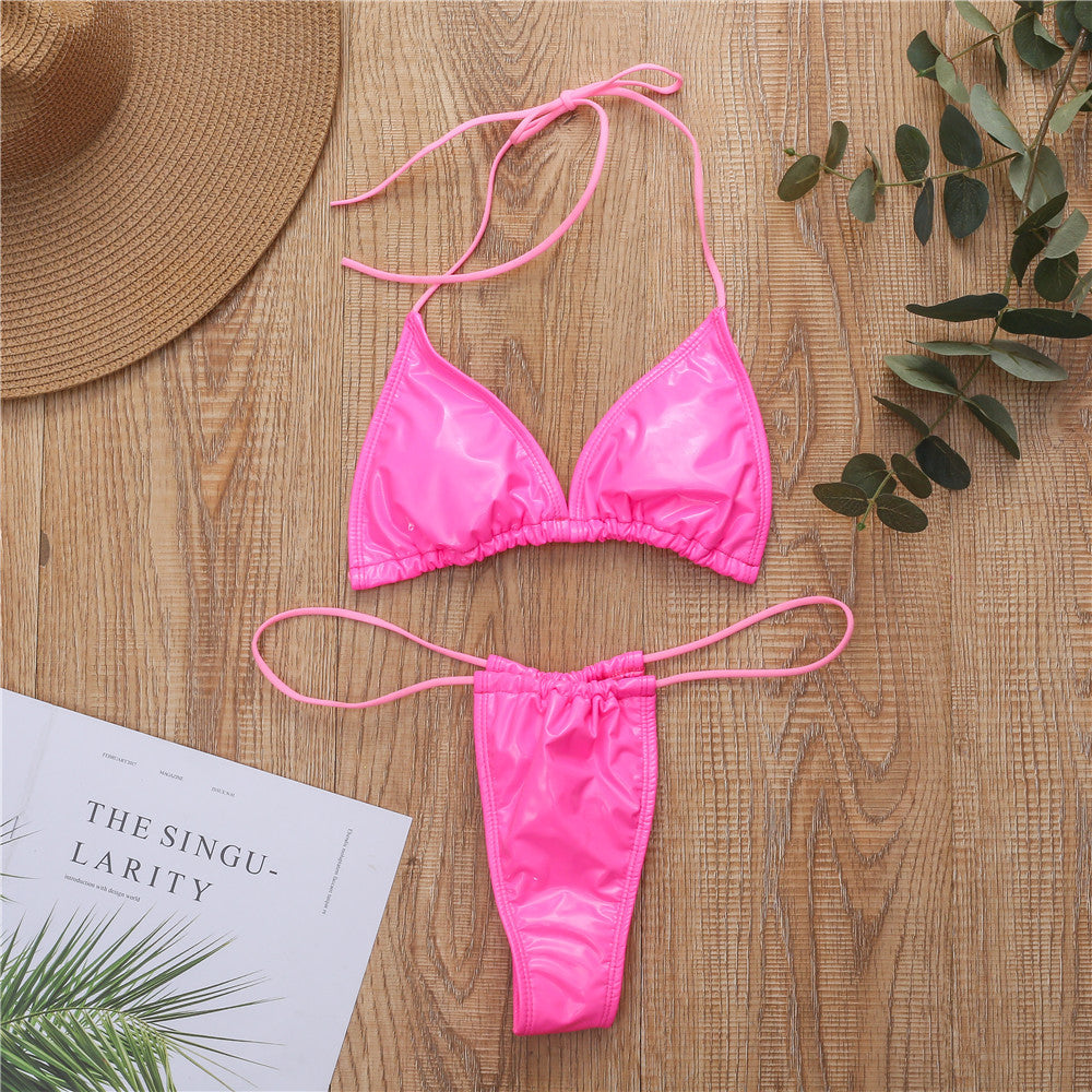 Damen Triangel-Bikini mit seidigem Finish und verstellbaren Trägern Drune