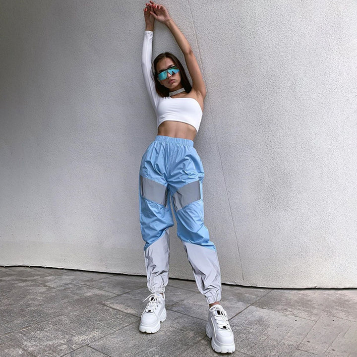 Damen Sportliche Cargo-Hose mit elastischem Bund und reflektierenden Akzenten Drune