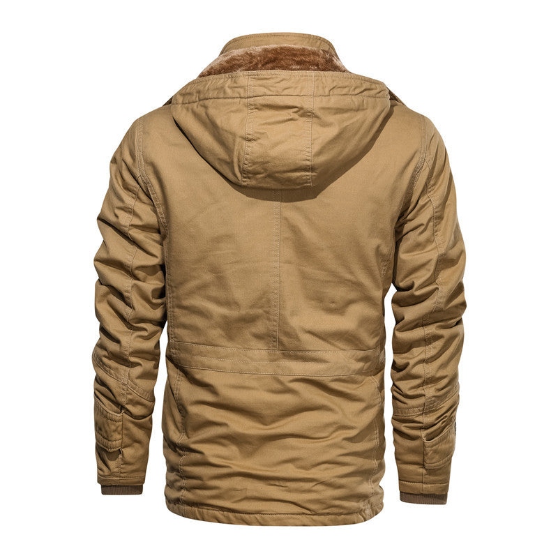 Herren Gefütterte Feldjacke mit Teddyfutter, Winddichtem Canvas & Mehrfach-Taschen Drune