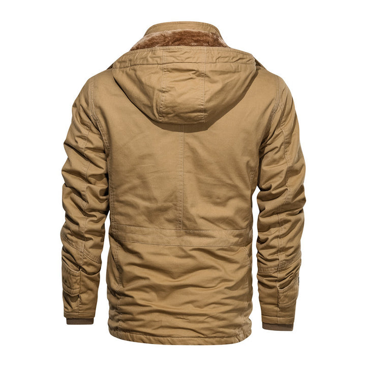 Herren Gefütterte Feldjacke mit Teddyfutter, Winddichtem Canvas & Mehrfach-Taschen Drune