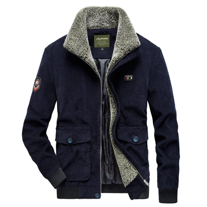Herren Lässige Cordjacke mit Fleece-Futter Drune