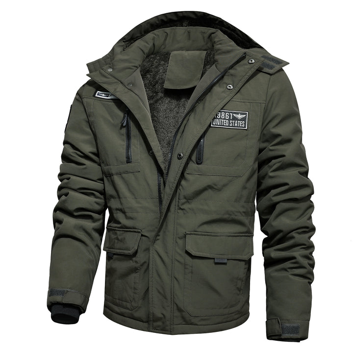 Herren Winterparka mit abnehmbarer Kapuze und Kunstfellbesatz Drune