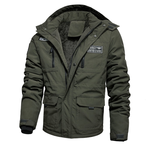 Herren Winterparka mit abnehmbarer Kapuze und Kunstfellbesatz Drune
