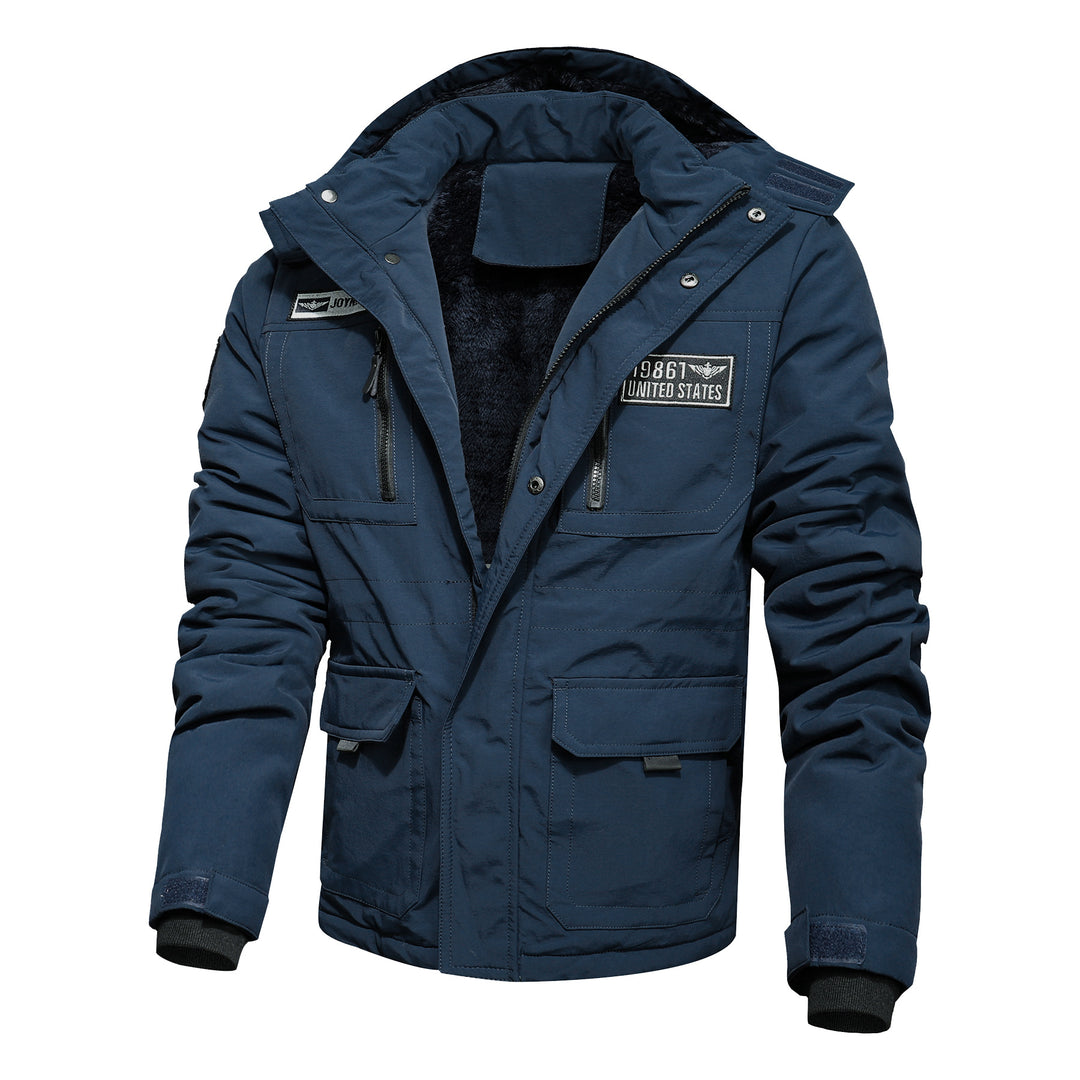 Herren Winterparka mit abnehmbarer Kapuze und Kunstfellbesatz Drune