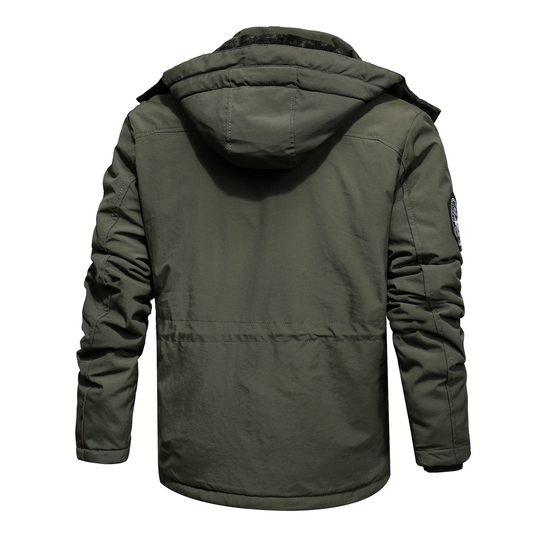 Herren Winterparka mit abnehmbarer Kapuze und Kunstfellbesatz Drune