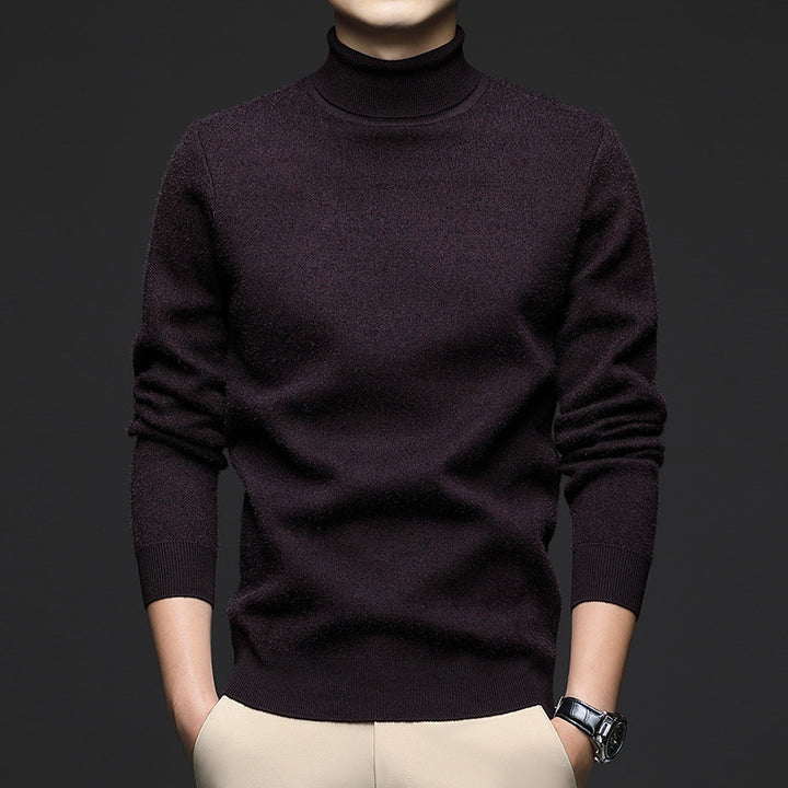 Herren-Rollkragenpullover, gestrickt, warm, für den Winter