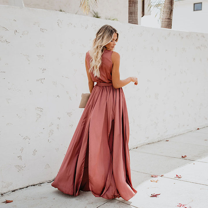 Drune | Exquisiter Hals ärmelloses Langes Modekleid