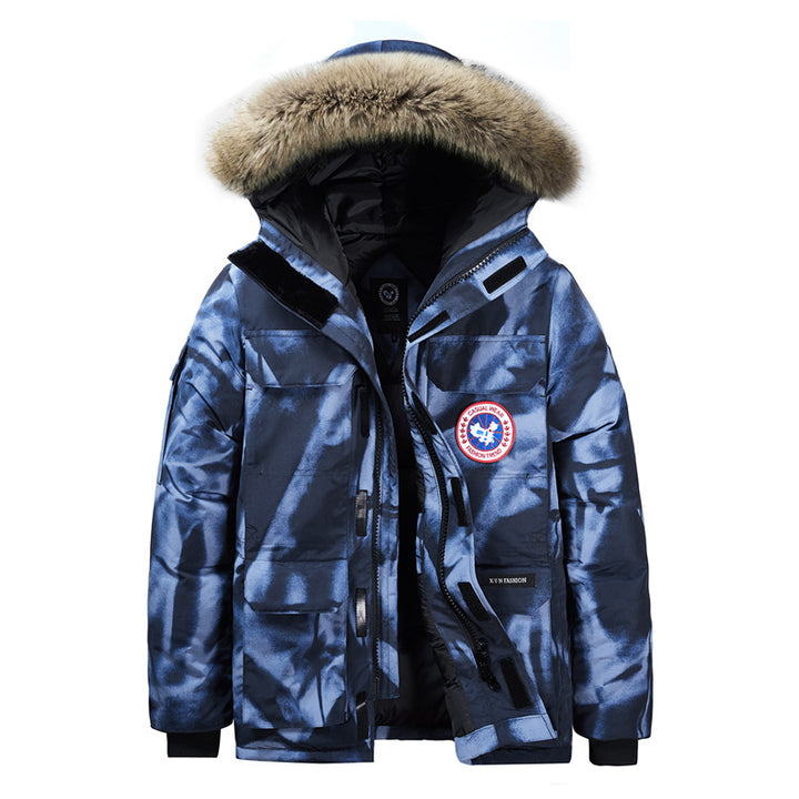 Herren Thermo-Parka mit abnehmbarer Kapuze und Fellkragen Drune