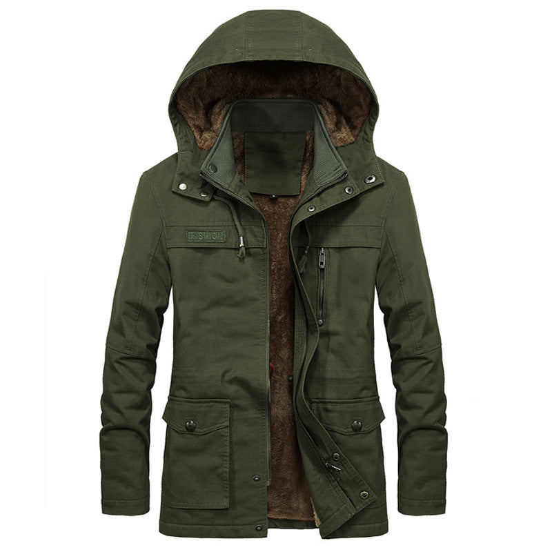Herren Wetterfeste Parka mit Fleece-Futter Drune