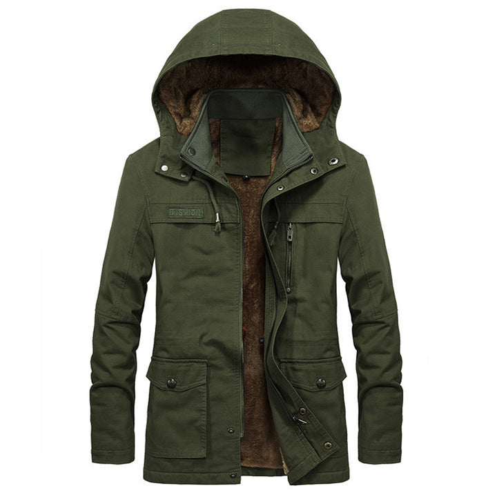 Herren Wetterfeste Parka mit Fleece-Futter Drune