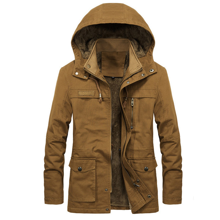 Herren Wetterfeste Parka mit Fleece-Futter Drune