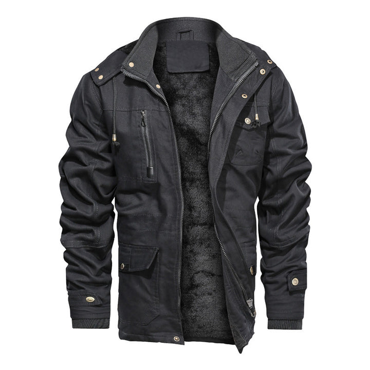 Herren Gefütterte Feldjacke mit Teddyfutter, Winddichtem Canvas & Mehrfach-Taschen Drune