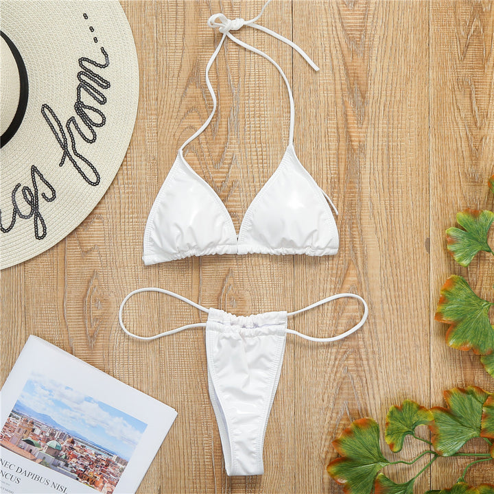 Damen Triangel-Bikini mit seidigem Finish und verstellbaren Trägern Drune