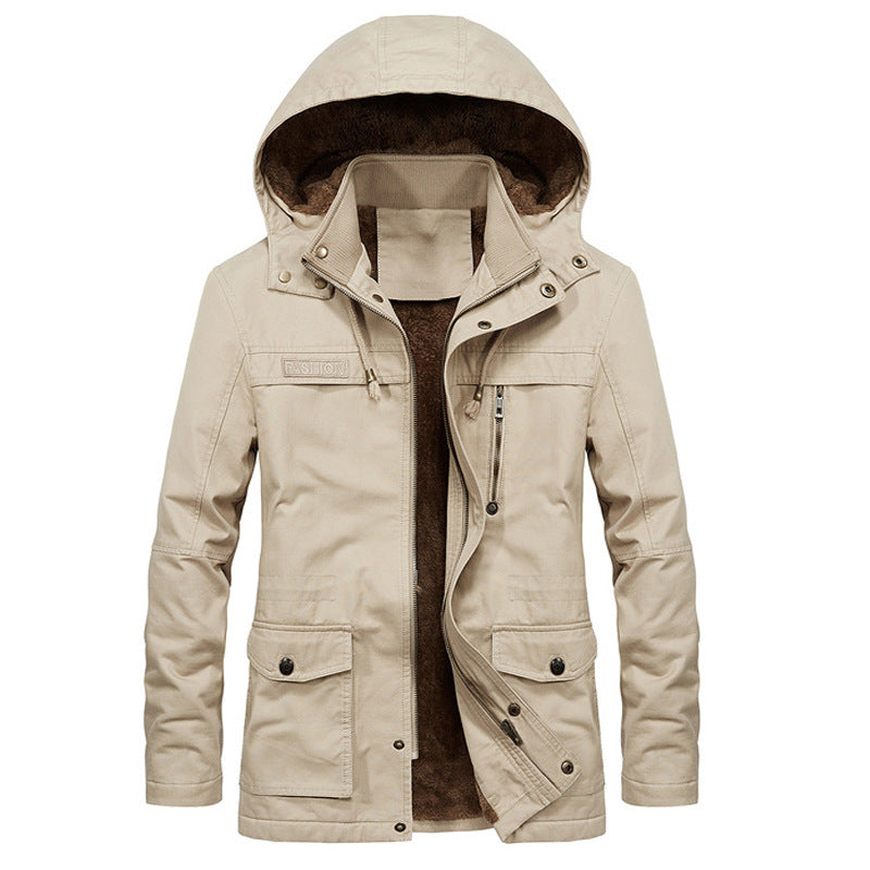 Herren Wetterfeste Parka mit Fleece-Futter Drune