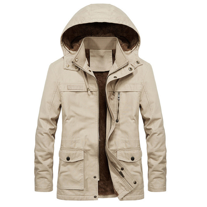 Herren Wetterfeste Parka mit Fleece-Futter Drune