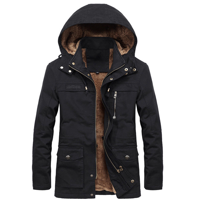 Herren Wetterfeste Parka mit Fleece-Futter Drune