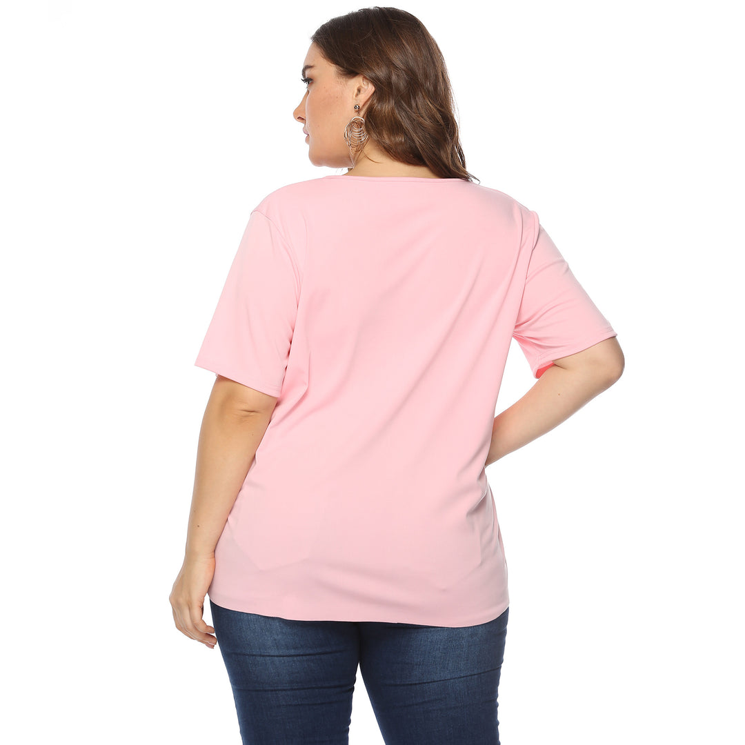 Damen modisches T-Shirt mit filigranem Lochmuster Drune