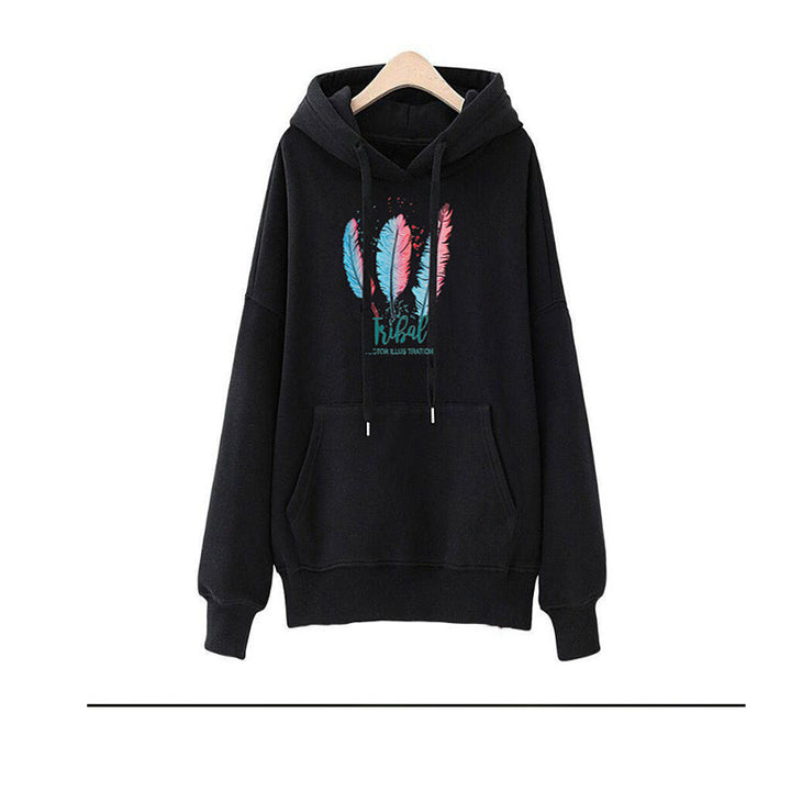 Damen Kuscheliger Kapuzenpullover mit tribalartigem Druck Drune