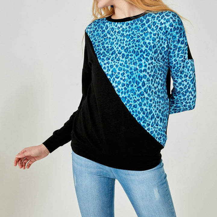 Damen modischer Sweatshirt mit Tiermuster Drune