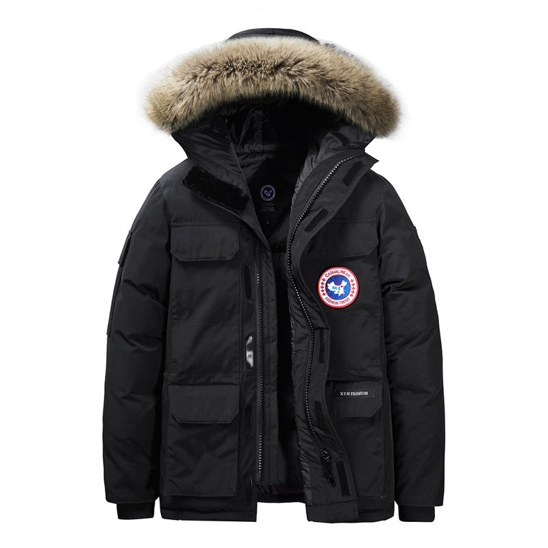 Herren Thermo-Parka mit abnehmbarer Kapuze und Fellkragen Drune