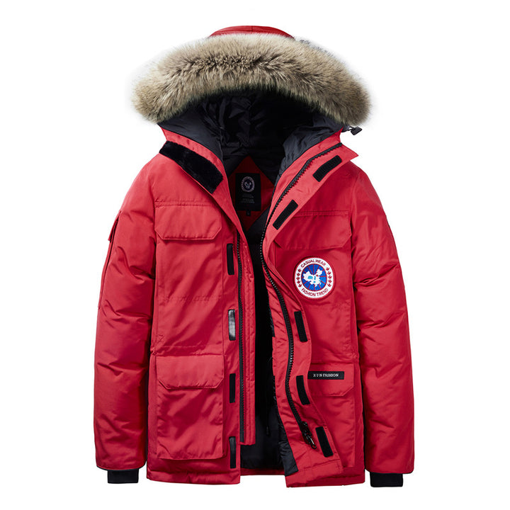 Herren Thermo-Parka mit abnehmbarer Kapuze und Fellkragen Drune