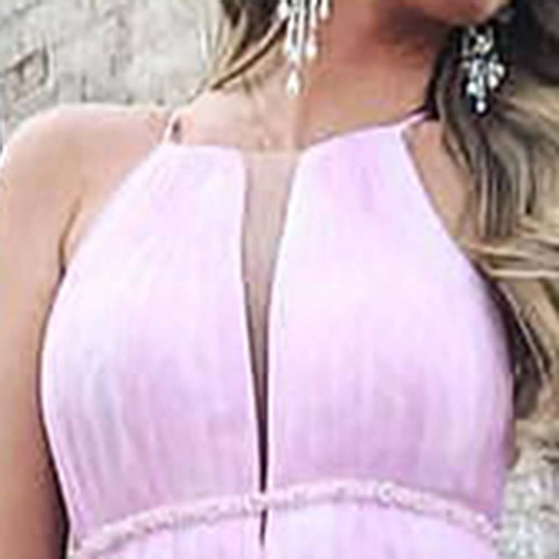 Damen Maxikleid mit tiefem V-Ausschnitt und schwingendem Tüllrock Drune