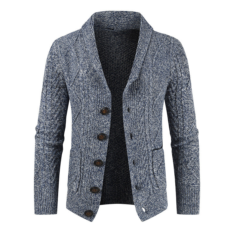 Herren nan Strickcardigan mit Zopfmuster und Schalkragen Drune