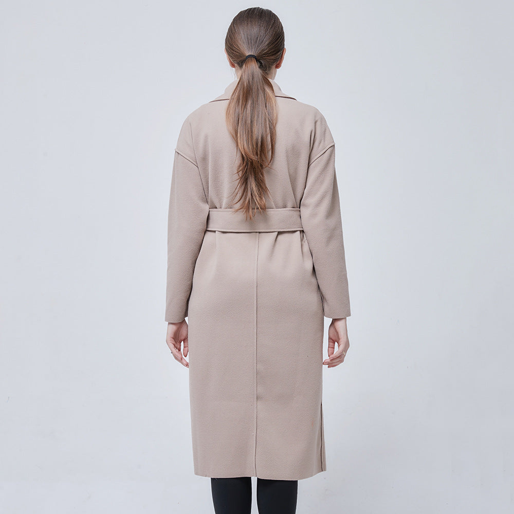 Damen Modische Longjacke mit doppelter Knopfleiste und aufgesetzten Taschen Drune