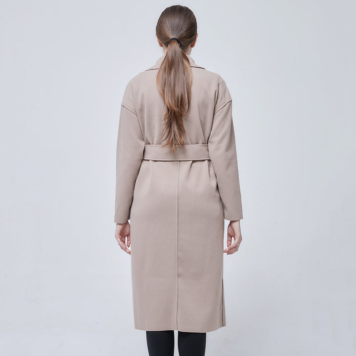 Damen Modische Longjacke mit doppelter Knopfleiste und aufgesetzten Taschen Drune