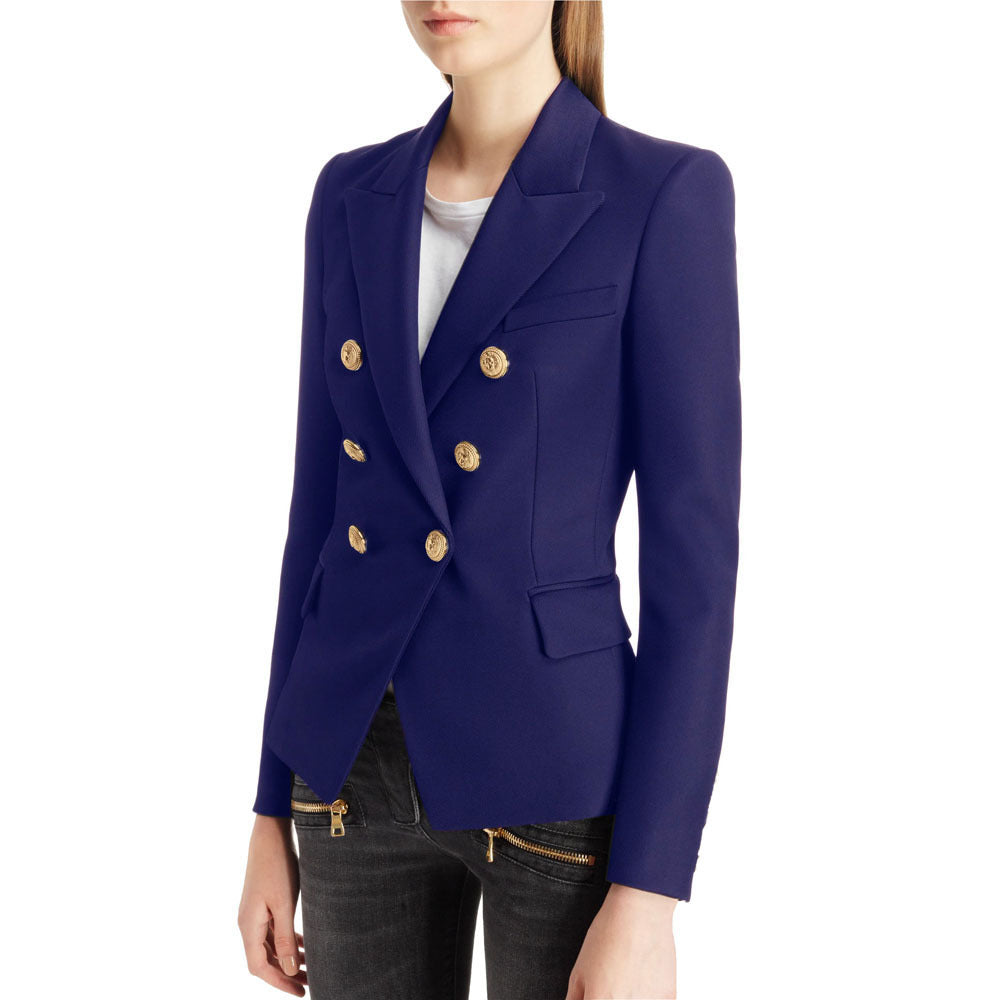 Damen Blazer im doppelten Knopfdesign mit goldenen Akzenten Drune